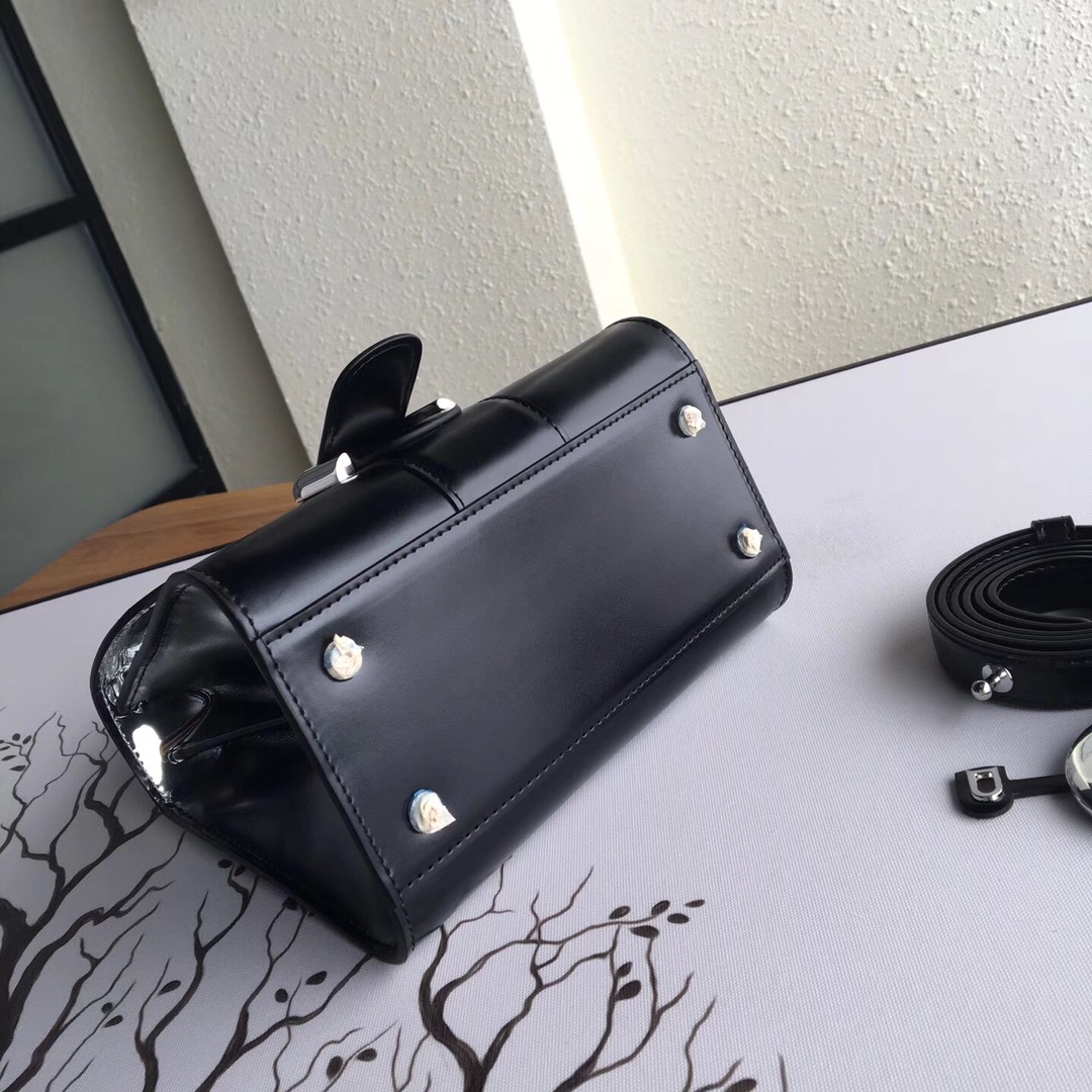 델보 브리앙 박스 GM 백 유광 블랙